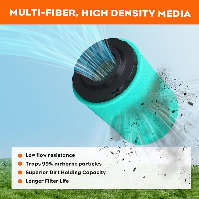 Hipa 2 Pack 32 083 13-S Air Filter for Kohler 7000 Series KT735 KT740 KT745 KT725 KT730 22HP-26HP Lawn Mower Engine Air & Pre Filter 32-083-13-S & 32-083-14-S