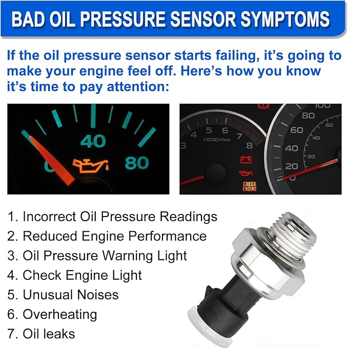 12677836 Oil Pressure Sensor and Socket for Chevy Silverado 1500 2500 3500,Express,Corvette,Suburban,Avalanche,Impala,Tahoe,Trailblazer& GMC Sierra,Savana,Yukon,Envoy&Cadillac,CTS,Escalade