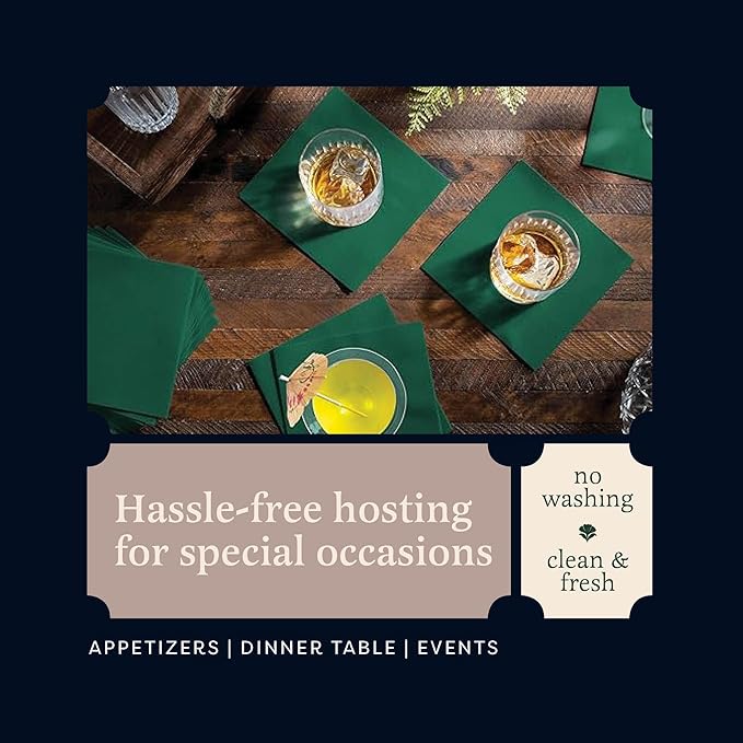 100 Linen-Feel Colored Paper Napkins - Decorative Cloth-Like BLACK Luncheon Napkins - Soft And Absorbent. For Kitchen, Party, Wedding, Dinner Or Any Occasion. (Pack of 100)