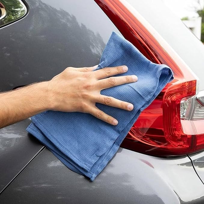 Premium Blue Huck Towels – (100 Pack) 15 x 27 inches 100% Cotton Bulk Towel for General Cleaning, Auto Shop, and Hospital Use, Super Absorbent, Machine Washable Cloth