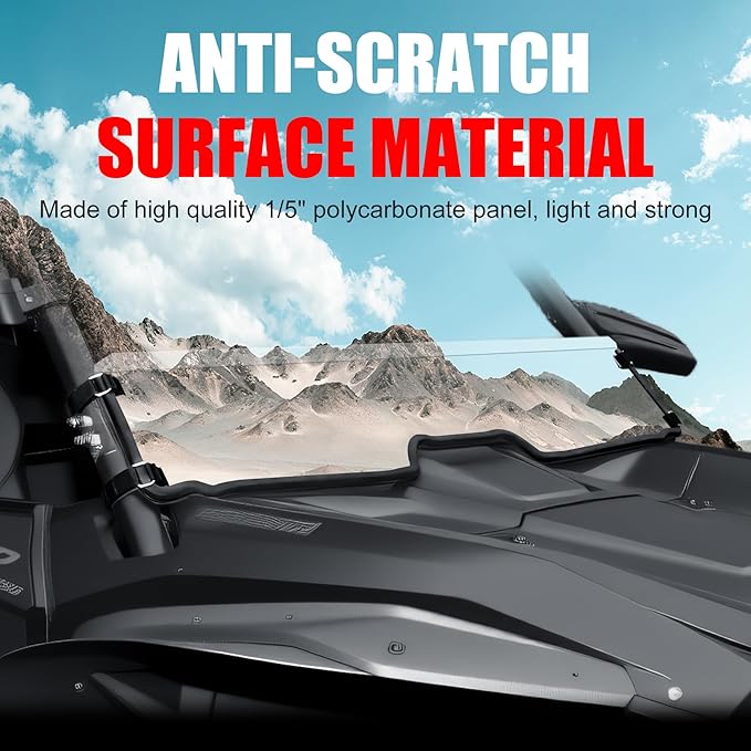 Clear Half Windshield for Honda Talon 1000, Scratch Resistant Hard-coated Poly Transparent Front 1/2 Half Windscreen for Honda Talon 1000R 1000X 1000X-4 2019-2024 Accessories