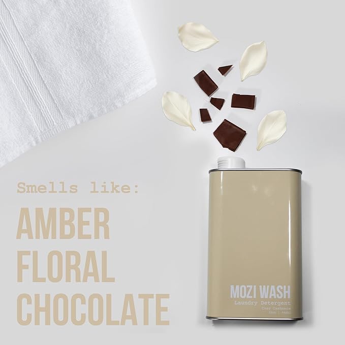 BUNDLE: Cozy Cashmere + Unscented Laundry Detergent Liquid, 100+ Loads, Concentrated, Plant Based, Cruelty & Dye Free, Phosphate & Paraben Free, 2 Pack - 32 oz Recyclable Bottles