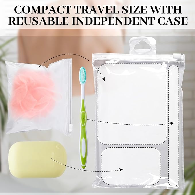 12 Pcs Travel Size Loofah Individually Wrapped, Small Shower Puff Bath Sponge Pouf Ball Bulk Mesh Bath Puff Mini Loofah Sponge with Case Bulk for Shower Care (25g,Colorful)