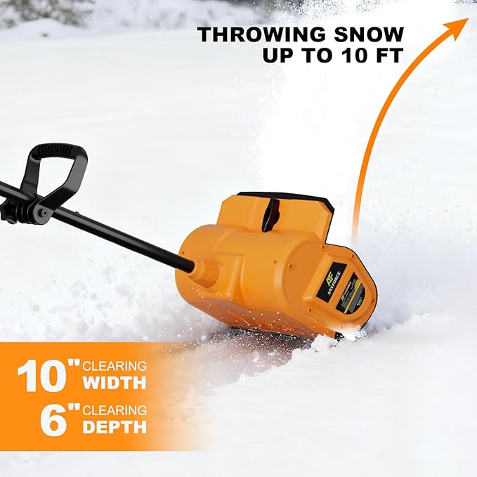 Electric Snow Shovel-Cordless Snow Removal Kit with Direction Plate & Dual-Safety Switch,Max 10" Throw Distance,Compatible with Dewalt 20V Max Battery (Tool Only)