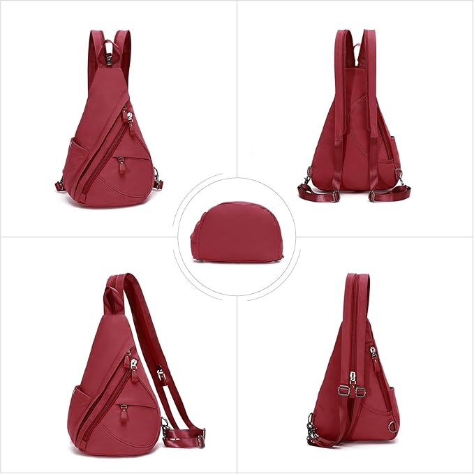 KL928 Nylon Sling Bag - Small Crossbody Backpack Shoulder Casual Daypack Multipurpose Rucksack for Men Women