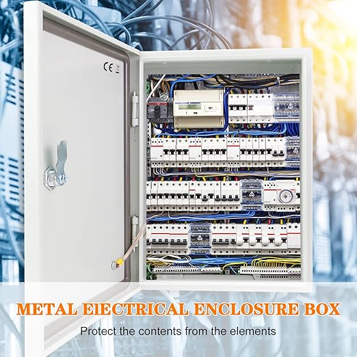 Outdoor Electrical Box 20 x 16 x 8'' Nema 4X Enclosure Weatherproof Electrical Junction Box Waterproof Electrical Enclosure Lockable Junction Box