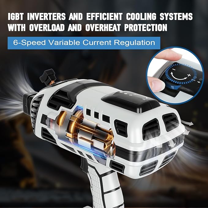 Handheld Welder Machine, 110V IGBT Inverter Portable Welding Machine with 6 Variable Current Adjustment, 20-120Amp Portable ARC Welder for 1/16''-1/8'' Welding Rod