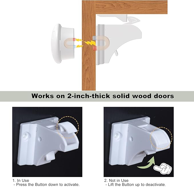 12 Pack Magnetic Cabinet Locks Baby Proofing Child Safety Cupboard Drawers Latches. (4 Keys)