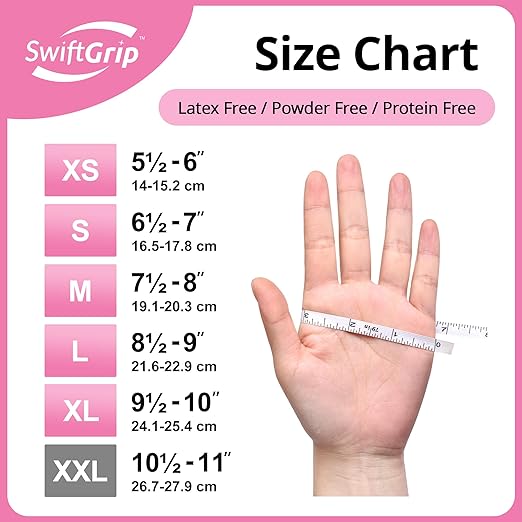 Pink Nitrile Gloves, 3-mil, Industrial Gloves Disposable Latex Free, for Cleaning & Esthetician, Rubber Powder-Free, 100-ct Box (X-Small)