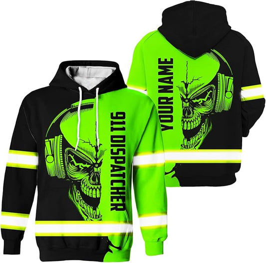 Matedecor High Visibility Hi Vis Hoodie for Men - Jobs Collection Custom Name Class 3 Reflective Safety Workwear