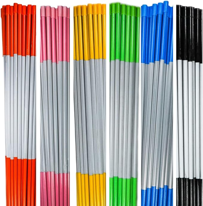 4ft Pro Snow Stakes - 48" x 5/16" Driveway Markers, Pointed Tip, Hy Viz Reflective Tape, Armor Cap (Choose Color/Quantity) (190, Blue)