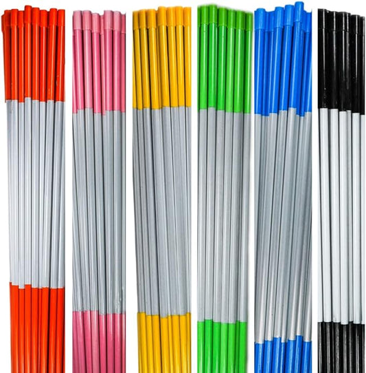 4ft Pro Snow Stakes - 48" x 5/16" Driveway Markers, Pointed Tip, Hy Viz Reflective Tape, Armor Cap (Choose Color/Quantity) (380, Pink)
