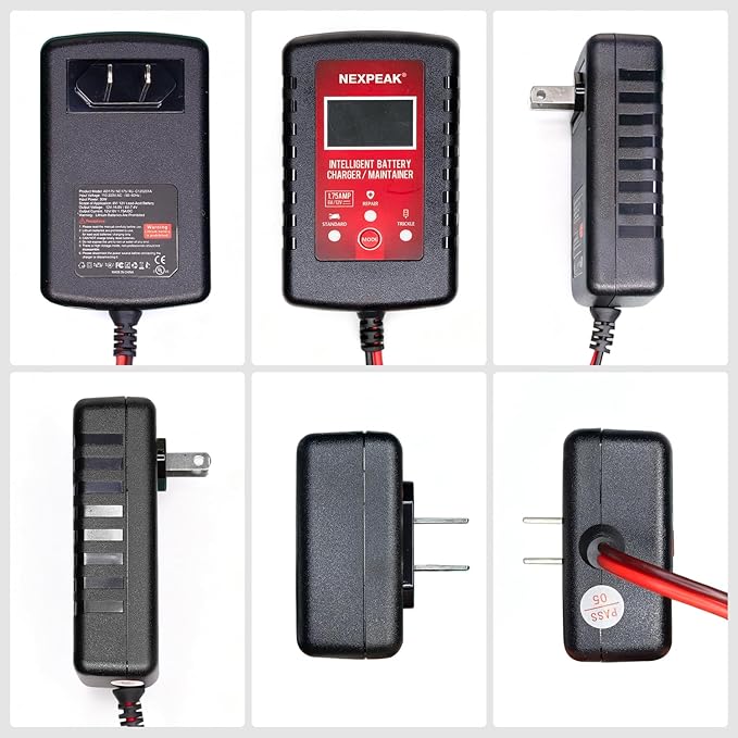 2-Pack Smart Fully Automatic 6V 12V Battery Charger Maintainer for Car, Marine, Motorcycle, Lawn Mower