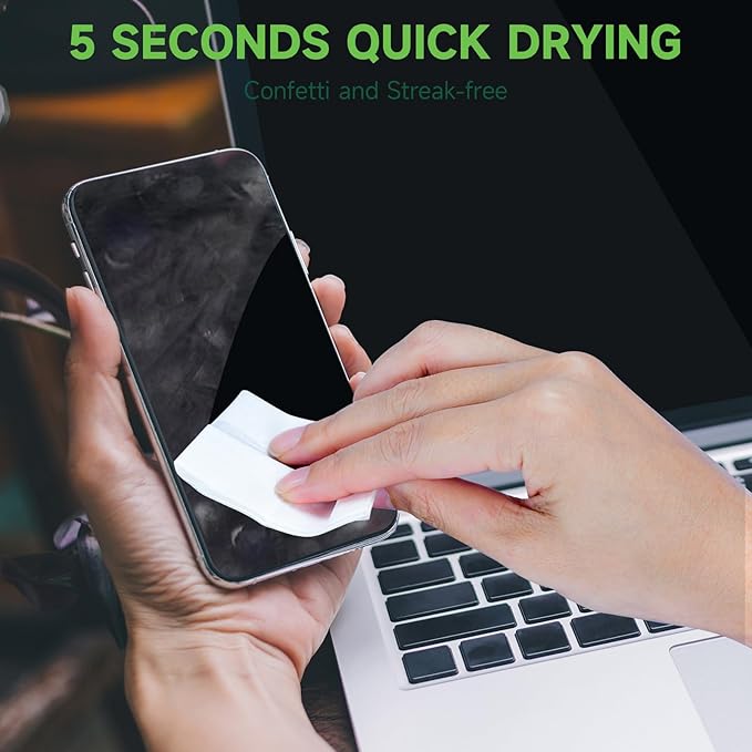 100 Count Lens Cleaning Wipes, Pre-Moistened & Individually Wrapped Glasses Wipes, Eye Glasses Cleaner for Eyeglasses, Camera Lens, Phone, Tablets & Computer Screen and Other Delicate Surfaces