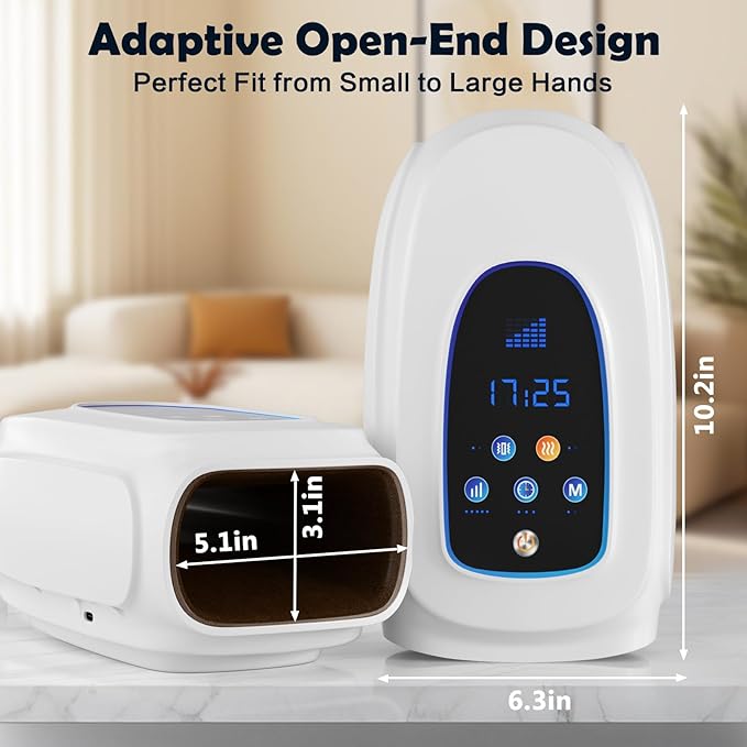 Cordless Hand Massager, Hand Massage with 3 Heat and 3 Vibration, 5 Levels Pressure Point Therapy for Arthritis, Pain Relief, Carpal Tunnel, Gift for Men Women Parents Relaxation at Office