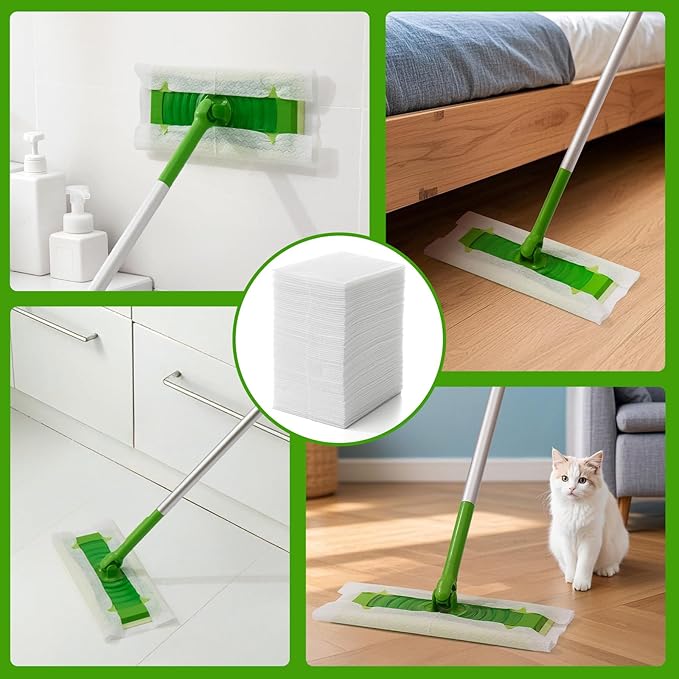 Dry Mop Refills Sweeper Disposable Dusting Cloths Dry Sweeping Refills Dry Duster Cloths Mop Pads Floor Cloth Refills Electrostatic Cloths 80 Count