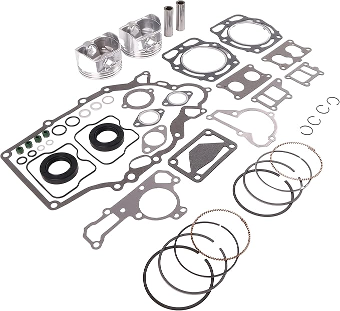 Piston Ring Gasket Seal Engine Rebuild Kit 13001-2210 13008-6025 Compatible with Kawasaki KAF620 2500 2510 2520 3000 3010 4000 4010, JD FD620 & FD661