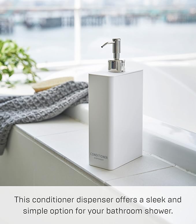Yamazaki Tower Conditioner Dispenser White Rectangular