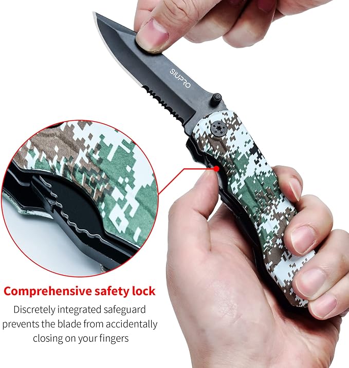 Multitool Pocket Knife Set for Men, Multipurpose 9-in-1 screwdriver kit, Multi Tool Pliers with Nylon Sheath for Camping, Christmas Stocking Stuffers Gifts for Dad Husband, Camo