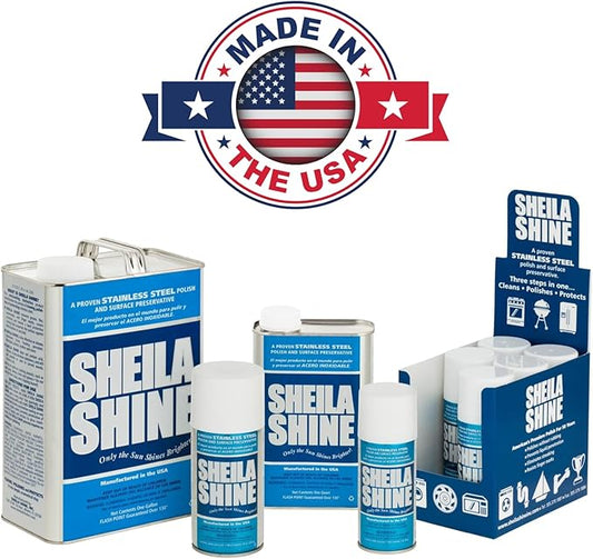 Sheila Shine 1 Quart Stainless Steel Cleaner and Polish, Protects Household Kitchen Surfaces, Removes Grease, Fingerprints & Watermarks, Stainless Steel Cleaner for Appliances, Fridge, Oven & Sink