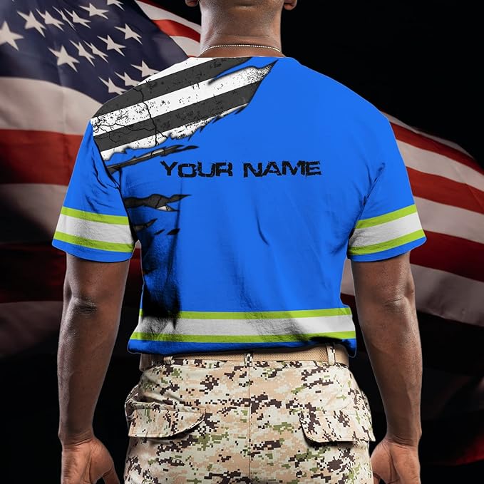 Color US Flag High Visibility Hoodie for Men Women Reflective Tapes Safety Workwear for Worker Runner Patriotic