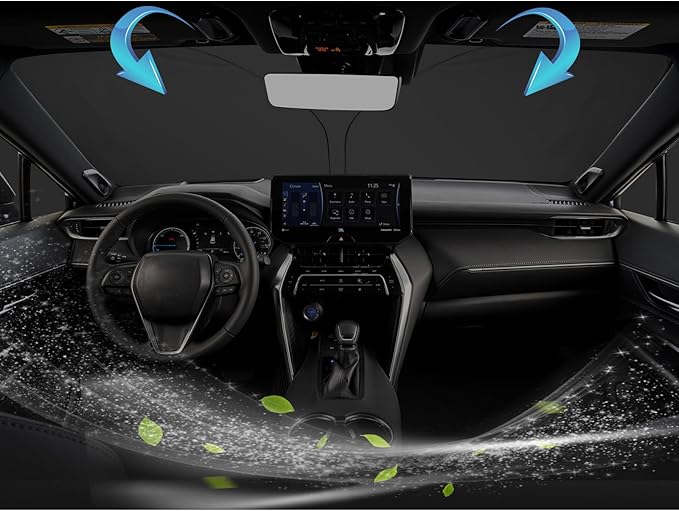 SKTU 2021-2024 Venza Front Windshield Sunshade for 2021-2024 Toyota Venza Windshield Sunshade Foldable for Blocks UV Rays and Blocks Heat and Sun Keeps Vehicle Cool