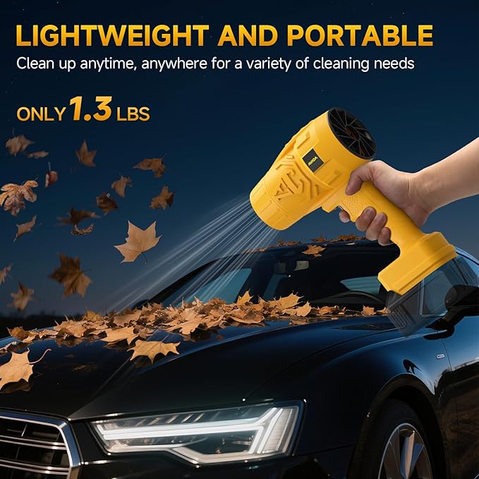 Electric Leaf Blower Cordless for Dewalt 20V Max Battery, Handheld Leaf Blowers for Lawn Care, Blowing Leaves ＆ Dust, Turbo Jet Blower Car Dryer, Battery Powered Mini Leaf Blower(Battery Not Included)