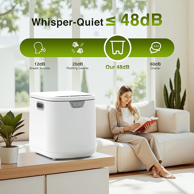 4L(Max) Electric Composter for Kitchen, Smart Countertop Compost Bin with Low Noise, Odorless, Auto Self-Cleaning, LED Display, Turns Food Waste to Fertilizer for Home