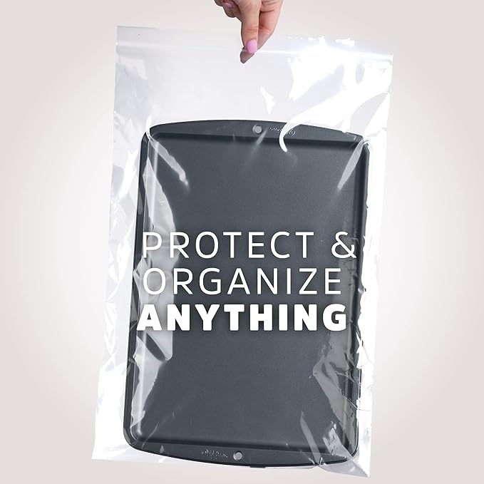 GPI - 2 Gallon Zip Bags, 13" x 15" Large Reclosable Lock Zip Bags, Clear Plastic Zipper Storage Bags with Zip Top Lock for Freezer, Clothing, Food, Documents & Supplies - 200 Count