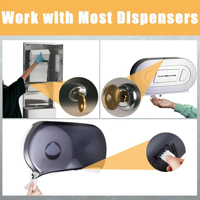 21 Pcs Dispenser Key Set for Waffle San Ja-mar Geo-rgia Pa-cific to-rk Kim-berly Cl-ark Bra-dley Paper Towel Toilet Paper Soap Dispensers Universal Replacement Keys Cat 74 E114 Key