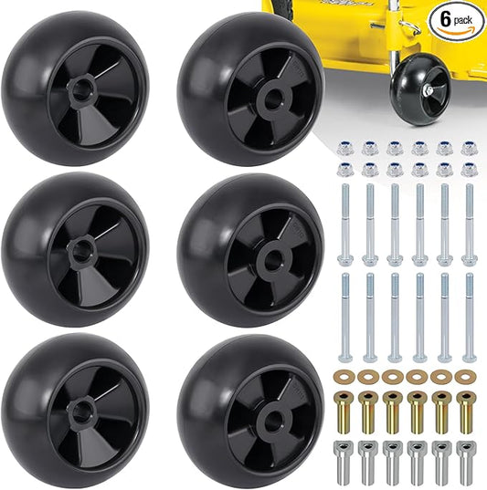 Lawn Mower Deck Wheels 6 Pack Deck Wheels with Full Accessories Kit Replace for John Deere AM116299 AM125172 AM133602 M111489 Replace for MTD 734-04039 753-04856 734-3058