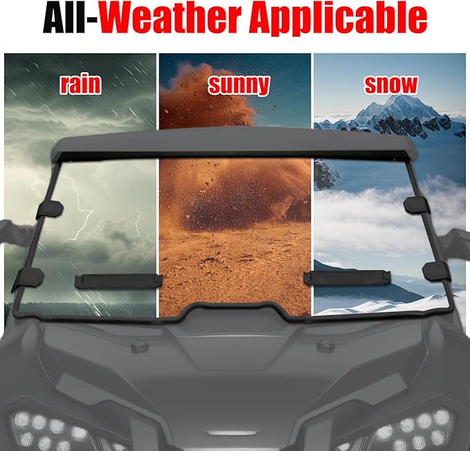 PC Clear Full Windshield for Honda Talon 1000R 1000X 1000X-4 (2019-2024), Hard-coated Full Poly Vented Windscreen, Transparent Front Windshield, Dustproof Scratch Resistant Windscreen
