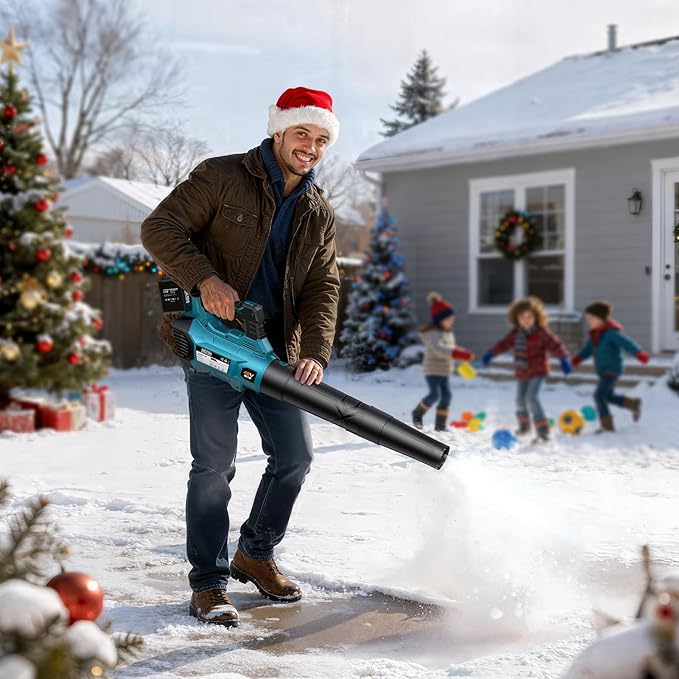 SEESII 40V Leaf Blower Cordless, 600CFM 160MPH Electric Leaf Blower with 2 * 5200mAh Batteries and Chargers, Turbo Button & Variable Speed Control Handheld Blower for Lawn Care, Dust and Debris