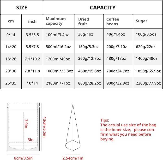 60PCS 8"X12" Kraft Paper Bags with Window,Resealable Small Stand Up Pouches for Food Storage,Reusable Zipper Lock Packaging Bags for Small Business&Personal,Candy,Cookie,Snacks,Tea,Coffee
