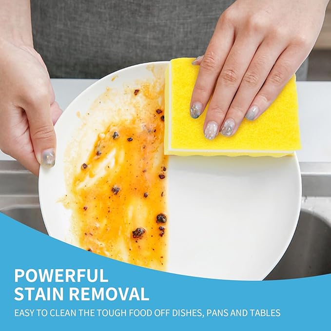 20 Pack, The Third Generation Dishwashing Sponge, Scrub Sponge, The Wave Shaped Design Makes Them More Suitable for scenarios Such as Kitchen Tableware, countertops, Walls, Porcelain, Etc