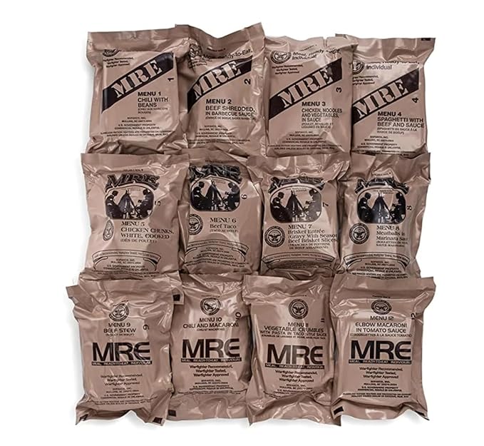 MRE, Emergency Food Supply, Survival Food, Freeze Dried Food w/Flameless Heater, Ready Meals (Variety Pack of 24) – A & B Case Inspection 2025