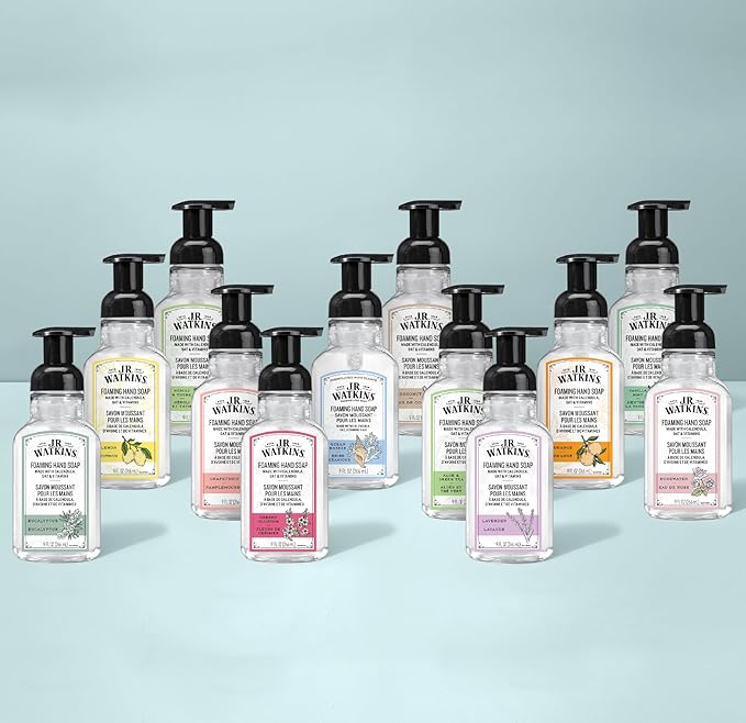 J.R. Watkins Foaming Hand Soap Refill, Moisturizing Foam Hand Wash, Formulated with Plant-Based Cleansers, Alcohol-Free, Cruelty-Free, Ocean Breeze, 28 fl oz, 2 Pack