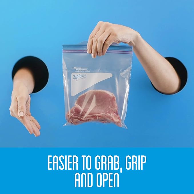 Ziploc Freezer Bags with New Grip 'n Seal Technology, Quart, 38 Count, Pack of 3 (114 Total Bags)