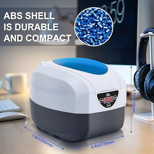 Jewelry Cleaner, Professional Ultrasonic Jewellery Cleaner with Timer, Portable Household Jewelry Cleaning Machine for Eyeglasses, Rings, Razors, Coin, Earrings, Necklaces, Watches, Denture 750 mL