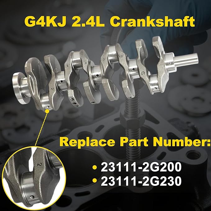 G4KJ 2.4L Engine Rebuild Overhaul Kit w/Crankshaft & Connecting Rods Fit for Hyundai Tucson Sonata Santa Fe for Kia Sorento Optima & Sportage 2011-2020 23510-2G500 23111-2G200