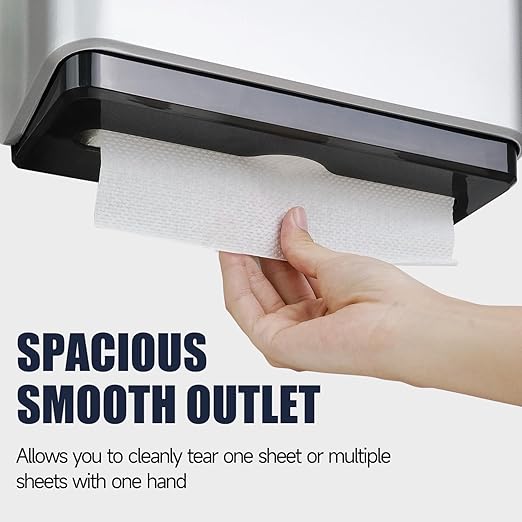 AIKE Wall Mount Paper Towel Dispenser, Fit Multifold Paper Towel Folded Size 10"x3.1" or Smaller, 200 Sheets Capacity Silver Finish