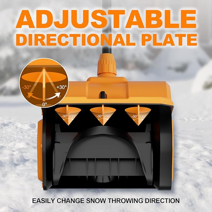 Electric Snow Shovel-Cordless Snow Removal Kit with Direction Plate & Dual-Safety Switch,Max 10" Throw Distance,Compatible with Dewalt 20V Max Battery (Tool Only)