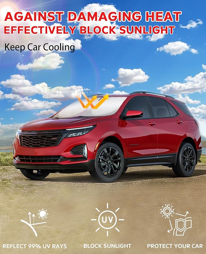 for 2026 Ranger Windshield Sunshade Window Sun Shade for 2019-2025 Ford Ranger XL/XLT Windshield Cover Custom-fit Foldable Sun Shield Protector Block UV Ray Car Accessories
