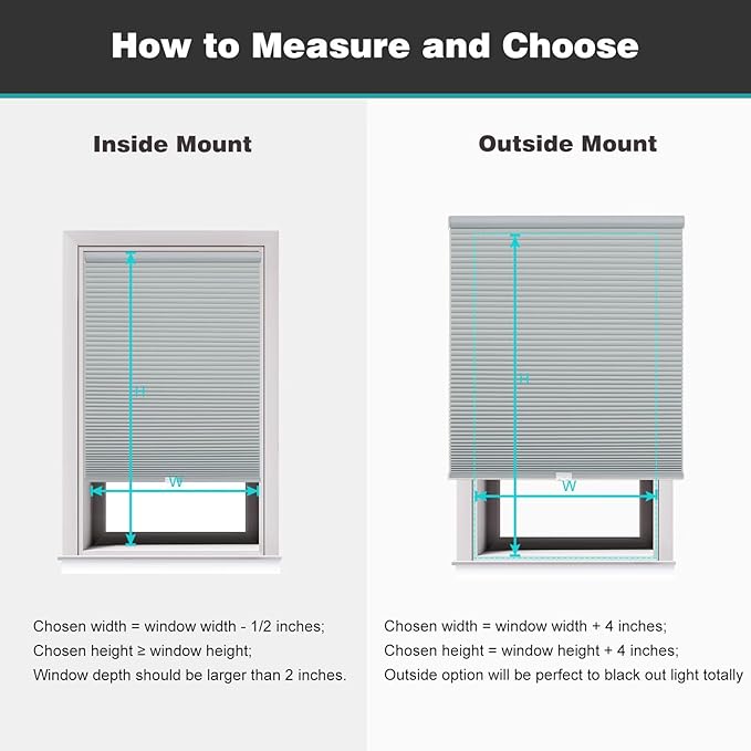 Changshade Cordless Cellular Shades, Blackout Honeycomb Shades for Windows, Pull Down Pleated Blinds, Easy to Install for Indoor Windows and French Doors,48" W x 72" H, Grey