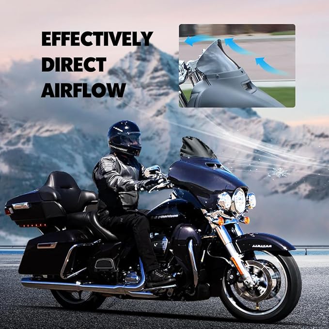 9" Windshield Windscreen for 2014-2024 Harley Davidson Touring Street Glide Electra Glide/Ultra Limited/Tri Glide FLHT FLHX FLHXS FLHTK, Black