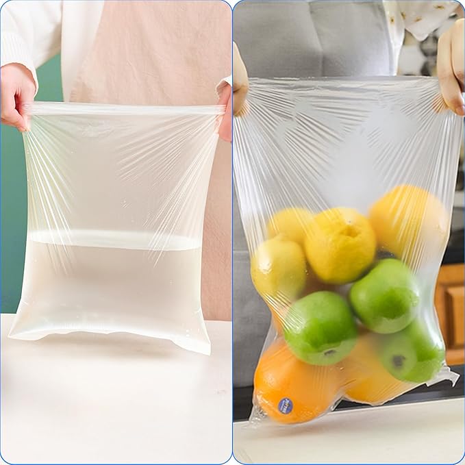 Clear Plastic Produce Bags on a Roll - 12"x16", 350 Bags per Roll - Ideal for Fruits, Vegetables, Meat, and Garbage