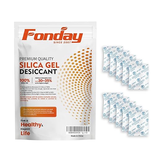 1 Gram 50 Packets Fonday Food Grade Silica Gel Desiccants Packs Moisture Absorbers Dehumidifier