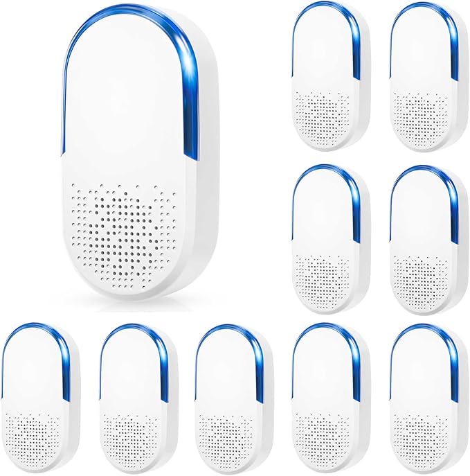 10 Pack Ultrasonic Repeller & Insect Indoor Repeller, 2025 Upgraded Plug in Ultrasonic Repellent for Roaches, Flies, Mouse, Geckos, Spiders, Electronic Plug in Pest Control, Family and Pets Friendly