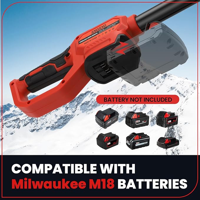 Electric Snow Shovel for Milwaukee M18 18V Battery, 11" Brushless Snow Blower with Adjustable Handle, Max 26 FT Snow Thrower, Cordless Snow Shovel M18 for Driveway, Sidewalk, Patio, Deck (No Battery)