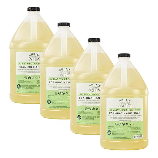 Adams Handmade Soap Liquid Foaming Soap 1 Gal - Euc Spearmint (Pack of 4)